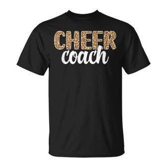 Cheer Coach Leopard Cheerleading Coach T-Shirt - Monsterry UK