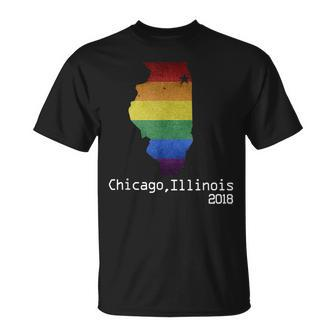 Chicago Illinois 2018 Lgbt Pride T Gay Pride Unisex T-Shirt | Mazezy