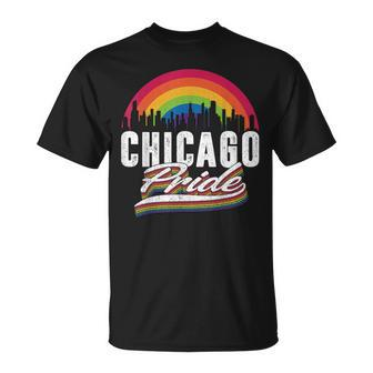 Chicago Illinois Lgbt Lesbian Gay Bisexual Lgbtq Pride Unisex T-Shirt | Mazezy