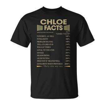 Chloe Name Gift Chloe Facts Unisex T-Shirt - Seseable