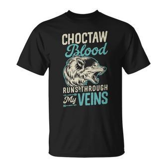 Choctaw Blood Runs Through My Veins Indigenous Native Pride T-Shirt | Mazezy