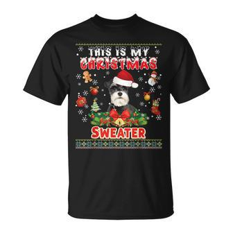 This Is My Christmas Sweater Schnauzer Dog Ugly Merry Xmas T-Shirt - Monsterry DE