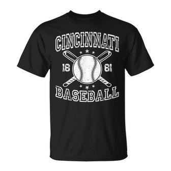 Cincinnati Retro Ohio Vintage Baseball Pride Us State Unisex T-Shirt - Monsterry CA