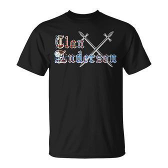 Clan Anderson Surname Last Name Scottish Tartan Funny Last Name Designs Funny Gifts Unisex T-Shirt | Mazezy