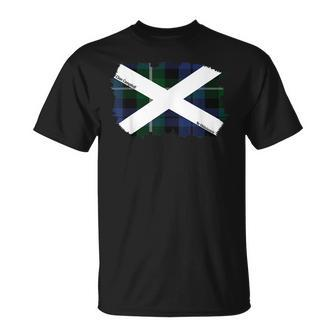 Clan Campbell Surname Last Name Scottish Flag Tartan Motto Funny Last Name Designs Funny Gifts Unisex T-Shirt | Mazezy