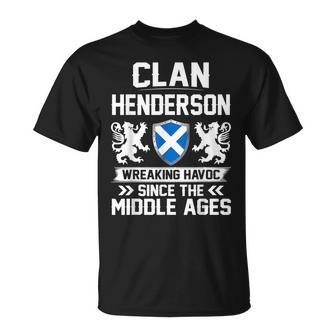 Clan Henderson Scottish Family Clan Scotland Wreaking Havoc Unisex T-Shirt | Mazezy