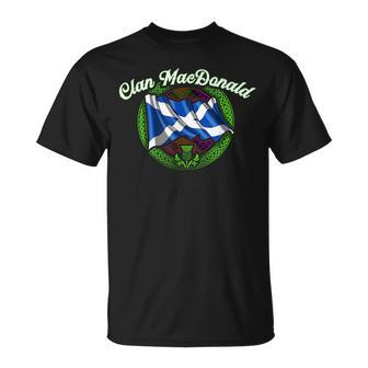 Clan Macdonald Tartan Scottish Last Name Scotland Flag Funny Last Name Designs Funny Gifts Unisex T-Shirt | Mazezy UK