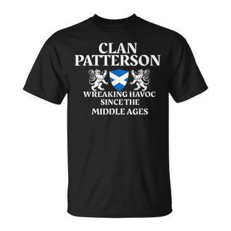 Clan Patterson Scottish Family Kilt Tartan Lion Name Gifts For Lion Lovers Funny Gifts Unisex T-Shirt | Mazezy