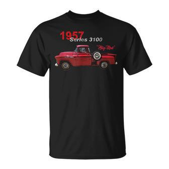 Classic Cars Vintage Trucks Red Pick Up Truck Series 3100 Unisex T-Shirt | Mazezy