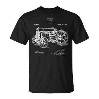 Classic Vintage Patent 1919 Farm Tractor T-Shirt | Mazezy