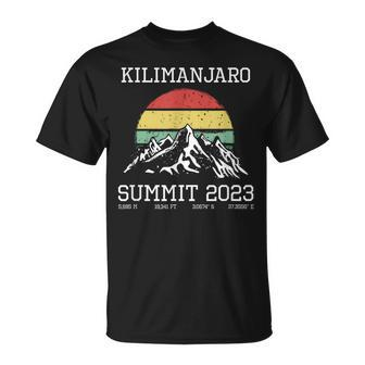 Climbed Kilimanjaro Summit 2023 Hike Tanzania Hiking Retro T-Shirt - Seseable