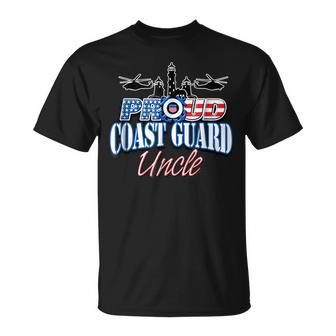 Coast Guard Uncle Usa Flag Military Men Funny Military Gifts Unisex T-Shirt | Mazezy DE