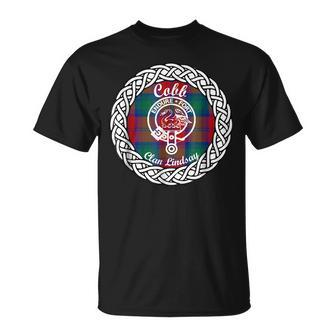 Cobb Surname Last Name Scottish Clan Tartan Badge Crest Funny Last Name Designs Funny Gifts Unisex T-Shirt | Mazezy