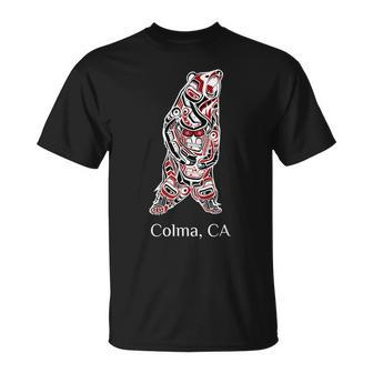 Colma Ca Native American Brown Grizzly Bear T-Shirt | Mazezy