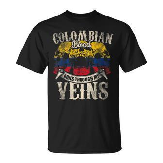 Colombian Blood Runs Through My Veins T-Shirt - Seseable