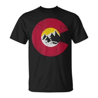 Colorado Flag Mountains Love Home Vintage Faded T-Shirt | Mazezy