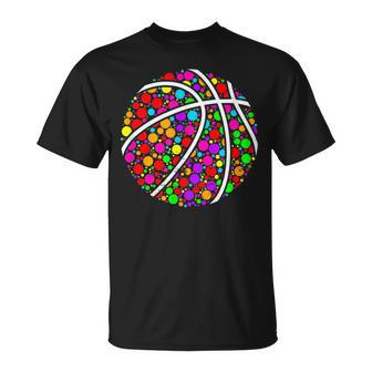 Colorful Polka Dot Basketball Ball Basketball Dot Day T-Shirt - Monsterry DE