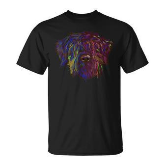 Colorful Splash Dog Bouvier Des Flandres T-Shirt | Mazezy