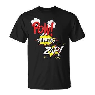 Comic Book Effect Pow Whack Zap Unisex T-Shirt | Mazezy