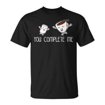 You Complete Me Hot Chocolate Marshmallow Love T-Shirt | Mazezy