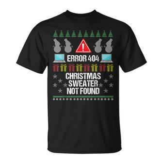 Computer Error 404 Ugly Christmas Sweater Not Found T-Shirt | Mazezy