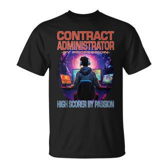 Contract Administrator Gamer Fun Pun Gaming T-Shirt | Mazezy