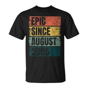 Cool 15Th Birthday 15 Years Old Epic Since August 2005 T-Shirt | Mazezy