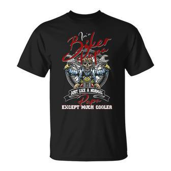 Cooler Biker Papa Grandpa Daddy Love Ride Motorcycle Funny Unisex T-Shirt | Mazezy