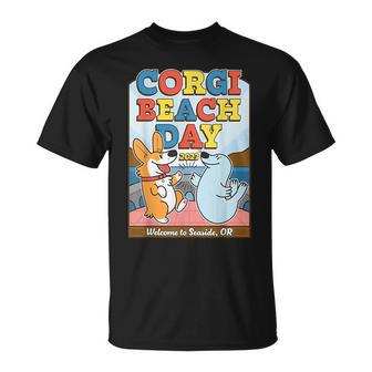 Corgi Beach Day 2023 Welcome To Seaside Funny Unisex T-Shirt | Mazezy