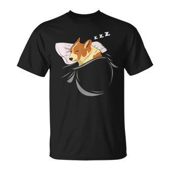 Corgi Sleep Sleeping Pyjamas Top Gift Corgi Unisex T-Shirt | Mazezy