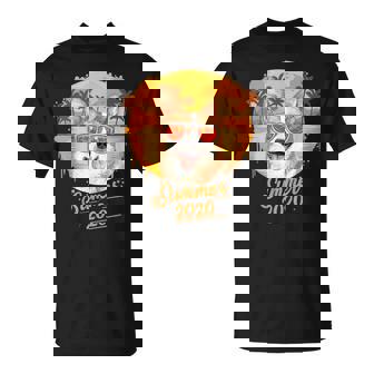 Corgi With Sunglasses Palm Tree Beach Summer 2020 Unisex T-Shirt | Mazezy
