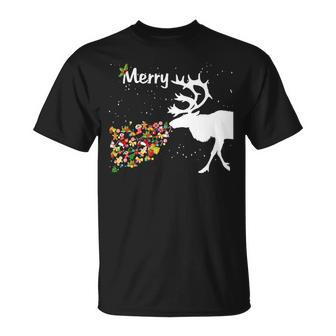 Couples Sick Reindeer Diy Ugly Christmas Sweater T-Shirt - Monsterry