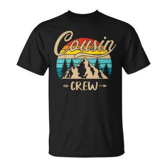 Cousin Crew Camping Sunset Summer Camp Retro Matching Trip T-Shirt | Mazezy AU