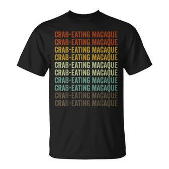 Crab-Eating Macaque Retro T-Shirt | Mazezy