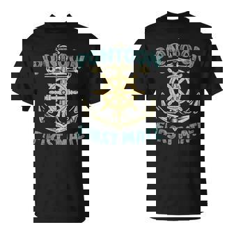 Cruise Ship Sring Wheel Anchor Pontoon First Mate Unisex T-Shirt | Mazezy