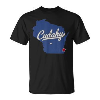 Cudahy Wisconsin Wi Map T-Shirt | Mazezy UK