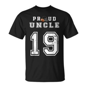 Custom Proud Football Uncle Number 19 Personalized For Men Unisex T-Shirt | Mazezy