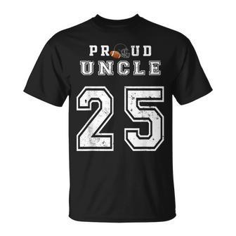 Custom Proud Football Uncle Number 25 Personalized For Men Unisex T-Shirt | Mazezy DE