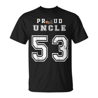 Custom Proud Football Uncle Number 53 Personalized For Men Unisex T-Shirt | Mazezy