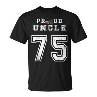 Custom Proud Football Uncle Number 75 Personalized For Men Unisex T-Shirt | Mazezy CA