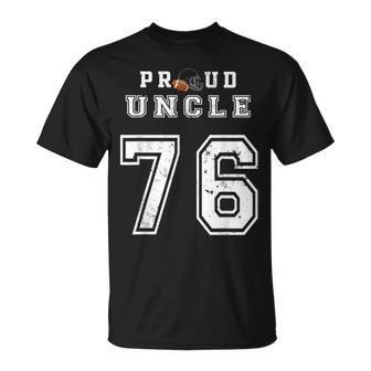 Custom Proud Football Uncle Number 76 Personalized For Men Unisex T-Shirt | Mazezy