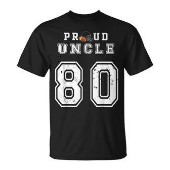 Custom Proud Football Uncle Number 80 Personalized For Men Unisex T-Shirt | Mazezy