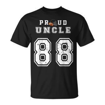 Custom Proud Football Uncle Number 88 Personalized For Men Unisex T-Shirt | Mazezy