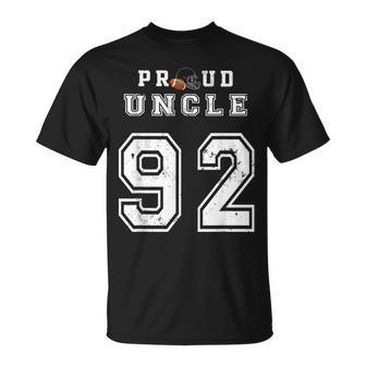 Custom Proud Football Uncle Number 92 Personalized For Men Unisex T-Shirt | Mazezy