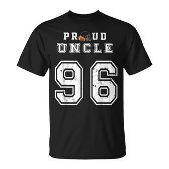Custom Proud Football Uncle Number 96 Personalized For Men Unisex T-Shirt | Mazezy UK