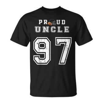 Custom Proud Football Uncle Number 97 Personalized For Men Unisex T-Shirt | Mazezy UK