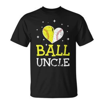 Cute Baseball And Softball Uncle Funny Uncle Lover Gift Unisex T-Shirt | Mazezy