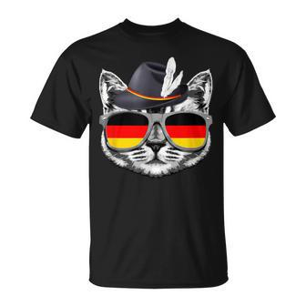 Cute Cat German Flag Oktoberfest Pride Germany Festival T-Shirt | Mazezy
