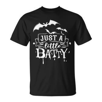 Cute And Creepy Halloween Just A Little Batty Witch Lover T-Shirt | Mazezy