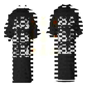 Cute Ghost Dogs Dog Halloween Outfit Costumes T-Shirt - Seseable